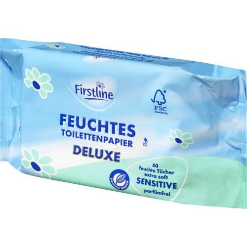 Firstline Feuchtes Toilettenpapier Deluxe Sensitive 60 Tücher 