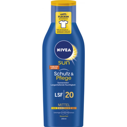 Nivea Sonnenmilch LSF20 Flasche Schutz und Pflege 250ml