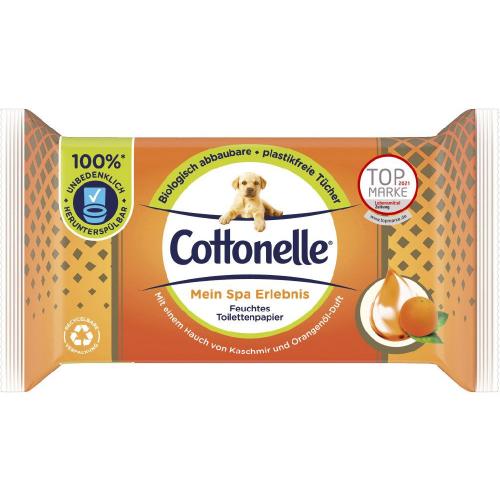 Cottonelle feuchtes Toilettenpapier Spa Erlebnis Orangenöl 42er Pack