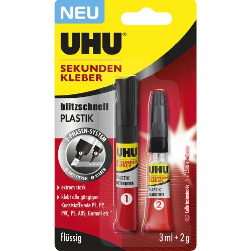 uhu Sekundenkleber Blitzschnell Plastik 2g + 3ml