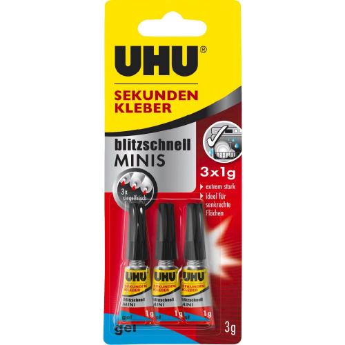 uhu Sekundenkleber Blitzschnell Minis Gel 3x1g