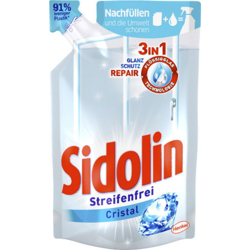 Sidolin Cristal Glasreiniger Streifenfrei Nachfller Beutel 250ml