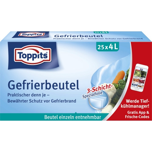 Toppits Gefrierbeutel Normal 4L 25 Stck