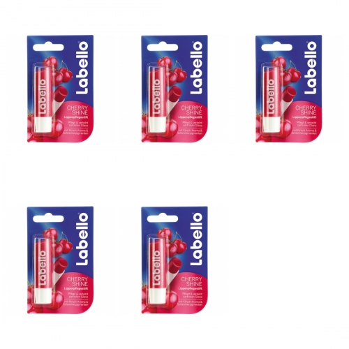 5 x Labello Lippenpflege Cherry Shine 4,8 g