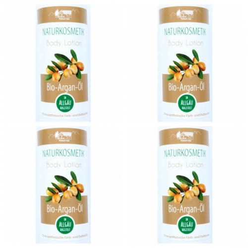 4 x Pullach Hof Bio-Argan-l Bodylotion Naturkosmetik Hautpflege 200ml