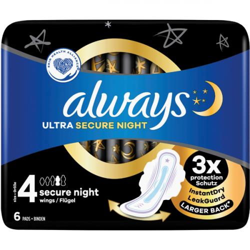 Always Ultra dnne Binde Secure Night mit Flgeln 6er