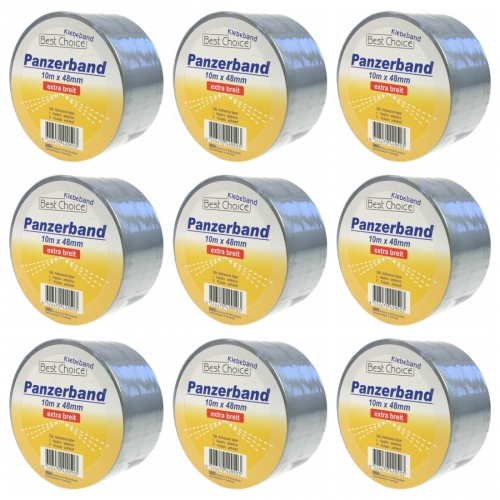 9 x Klebeband Panzerband 10m x 48mm silber