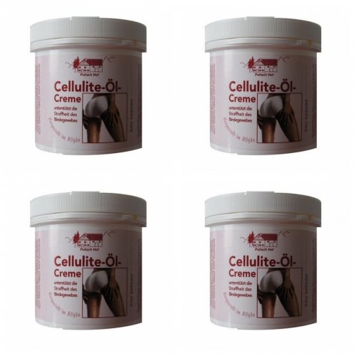 4 x Pullach Hof Cellulite-l-Creme Balsam Bindegewebe Pflegecreme 250ml