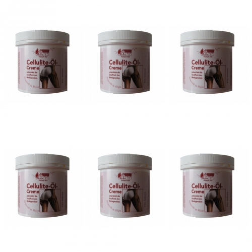 6 x Pullach Hof Cellulite-Öl-Creme Balsam Bindegewebe Pflegecreme 250ml 