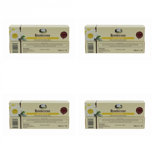 4 x Handcreme 100ml - Tube - mit Kamillenblten Pullach Hof