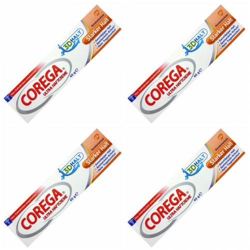 4 x Corega Ultra Haftcreme Starker Halt 40ml