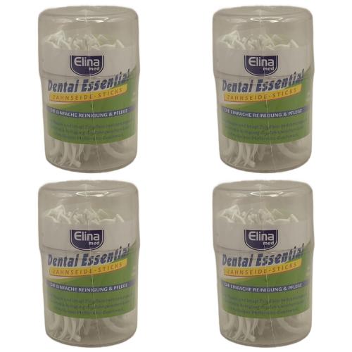 4 x Zahnseidesticks Elina 50er in PVC Travel Box