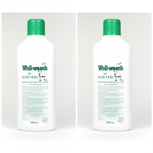2 x Woll-wasch Wollwaschmittel mit Aloe Vera u. Lanolin 1000ml