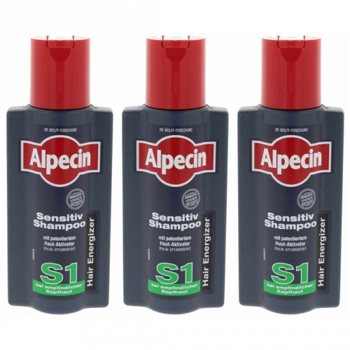 3 x Alpecin Aktiv Shampoo 250ml Sensitiv S1