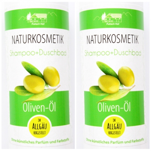 2 x Pullach Hof Oliven-l  Shampoo & Duschbad 2 in 1 Haarpflege 250ml 