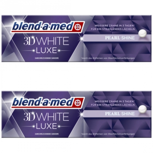 2 x blend-a-med 3D white luxe pearl 75ml Tube