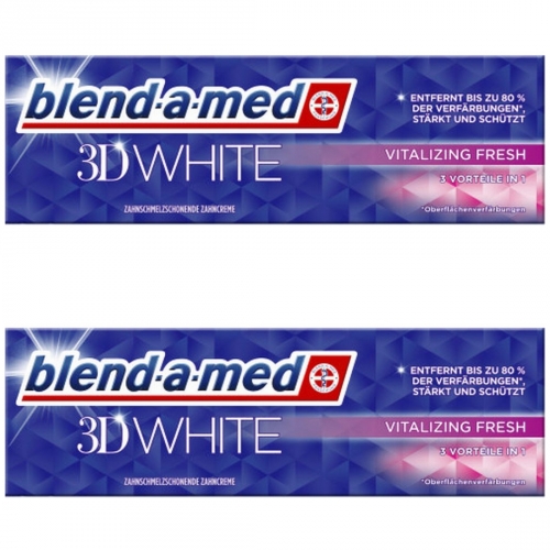 2 x Blend-a-med 3D White Vital Fresh 75ml Tube