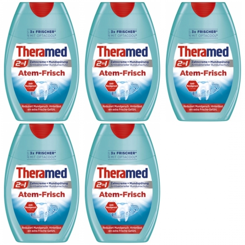 5 x Theramed 2 in1 Atem-Frisch Theramed 2 in 1 75ml