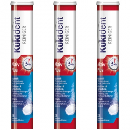 3 x Kukident Aktivplus 33er Rolle