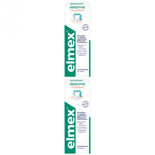 2 x Elmex Zahnsplung Sensitive Flasche 400ml