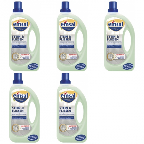 5 x Emsal Stein und Fliesen natur matt hochglanz 1L Flasche Bio Protect