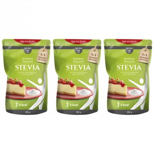 3 x Borchers Stevia Kistalline Streuse 300 Gramm
