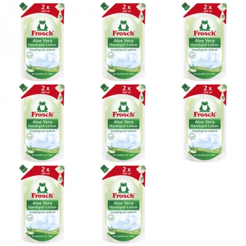 8 x Frosch Aloe Vera Handspl-Lotion 800ml Nachfller