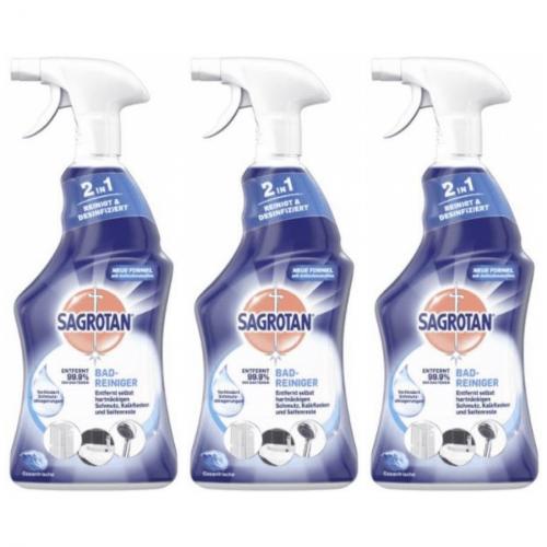 3 x Sagrotan Badreiniger Ozeanfrische Desinfiziert zu 99,9% 750ml