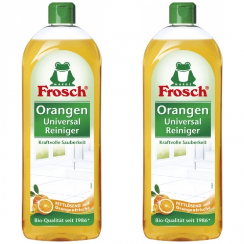 2 x Frosch Fettlösend Orangenfrische Universalreiniger 750ml Flasche
