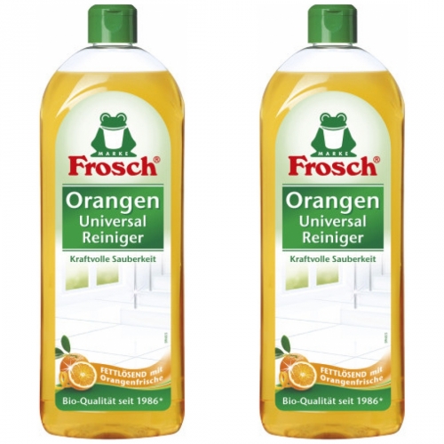 2 x Frosch Fettlsend Orangenfrische Universalreiniger 750ml Flasche