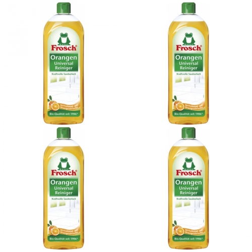 4 x Frosch Fettlsend Orangenfrische Universalreiniger 750ml Flasche