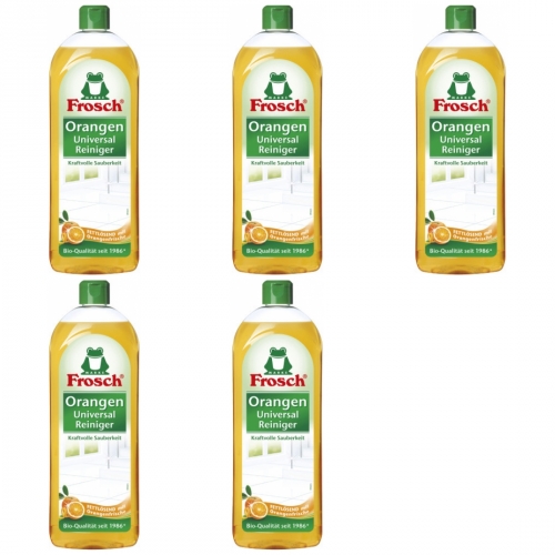 5 x Frosch Fettlsend Orangenfrische Universalreiniger 750ml Flasche