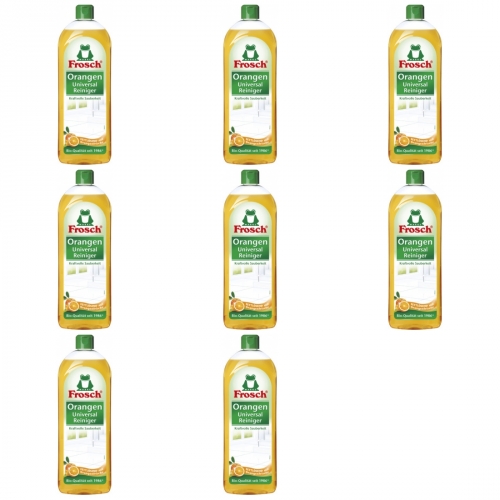 8 x Frosch Fettlsend Orangenfrische Universalreiniger 750ml Flasche