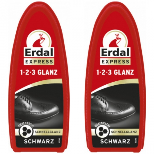 2 x Erdal 1-2-3 Glanz Schwarz