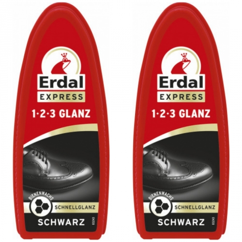 2 x Erdal 1-2-3 Glanz Schwarz