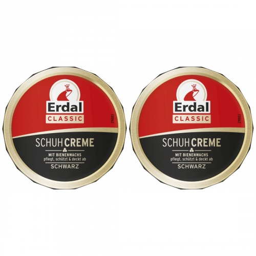 2 x Erdal Dosencreme Schwarz 75ml Dose