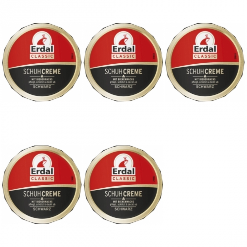 5 x Erdal Dosencreme Schwarz 75ml Dose