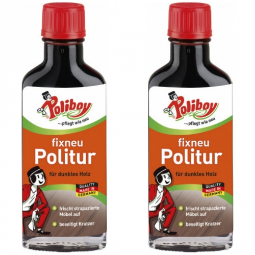 2 x Poliboy fixneu Politur dunkel 100 ml Flasche