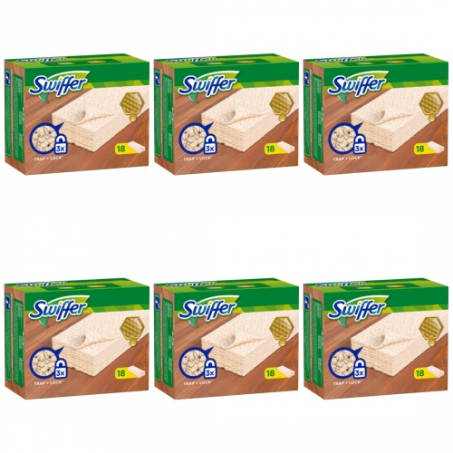 6 x Swiffer Parkett Tuch Nachfller 18er