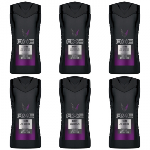 6 x Axe Dusche Excite 250 ml Flasche