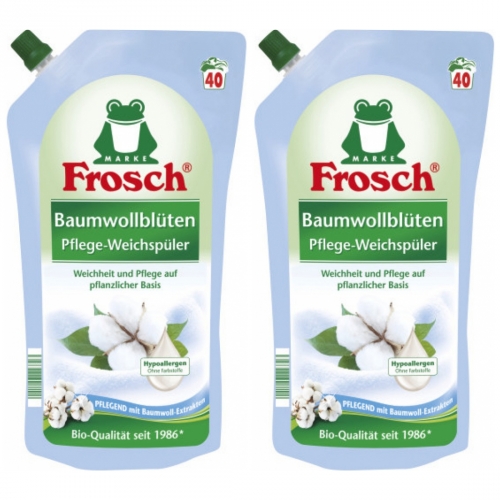 2 x Frosch Baumwollblüten Pflege-Weichspüler 1 Liter