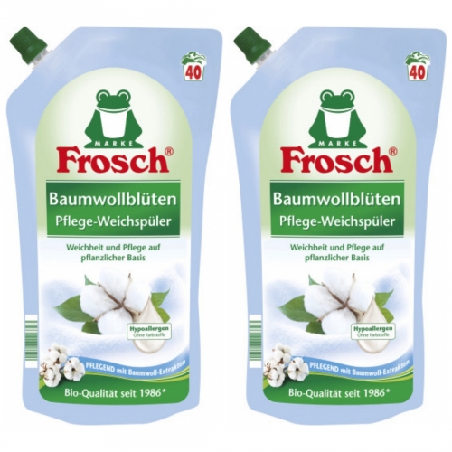 2 x Frosch Baumwollblten Pflege-Weichspler 1 Liter