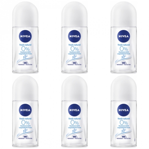 6 x Nivea Roll On Fresh Natural 50ml Flasche