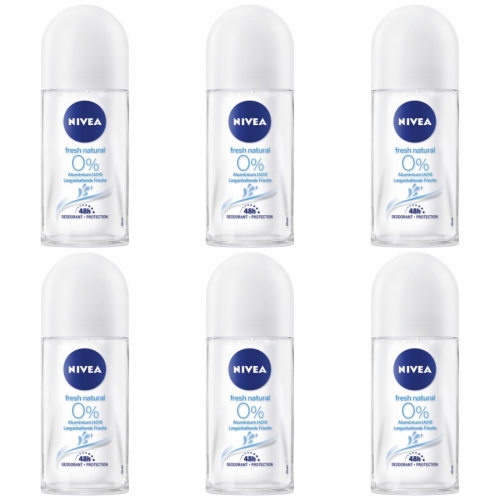 6 x Nivea Roll On Fresh Natural 50ml Flasche