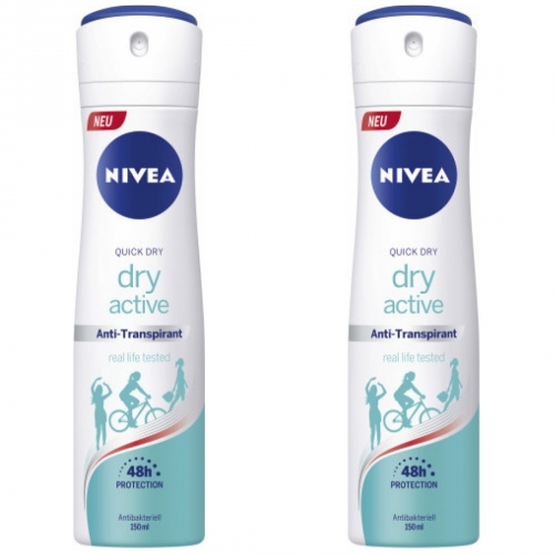 2 x Nivea Deo Spray Dry Activ 150ml Dose