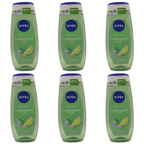 6 x Nivea Dusche Lemongrass & Oil 250ml