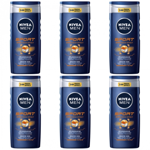 6 x Nivea Dusche Men Sport 250ml Flasche