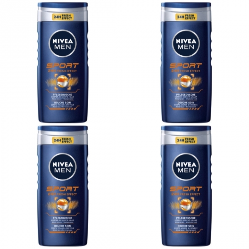 4 x Nivea Dusche Men Sport 250ml Flasche