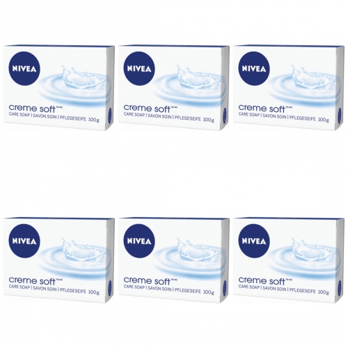 6 x Nivea Seife Soft 100g