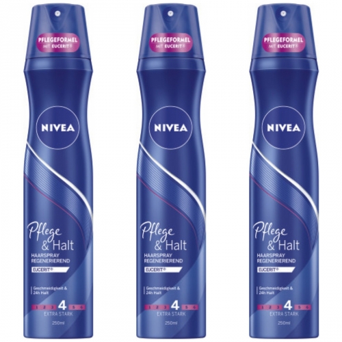 3 x Nivea Haarspray Pflege und Halt 250ml Dose